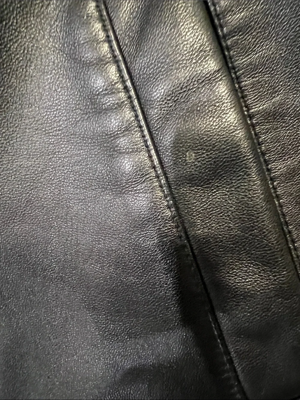 Danier Black Leather Coat with Plush Rabbit Fur Collar - Picture 10 of 15